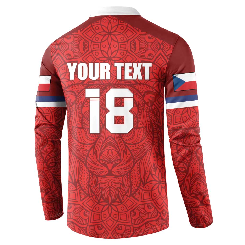 Custom Czech Republic Football Red Version Button Sweatshirt Go Champion Sporty Style LT18