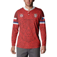 Custom Czech Republic Football Red Version Button Sweatshirt Go Champion Sporty Style LT18