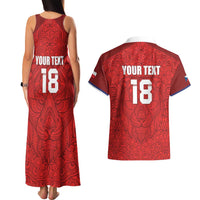 Custom Czech Republic Football Red Version Couples Matching Tank Maxi Dress and Hawaiian Shirt Go Champion Sporty Style LT18