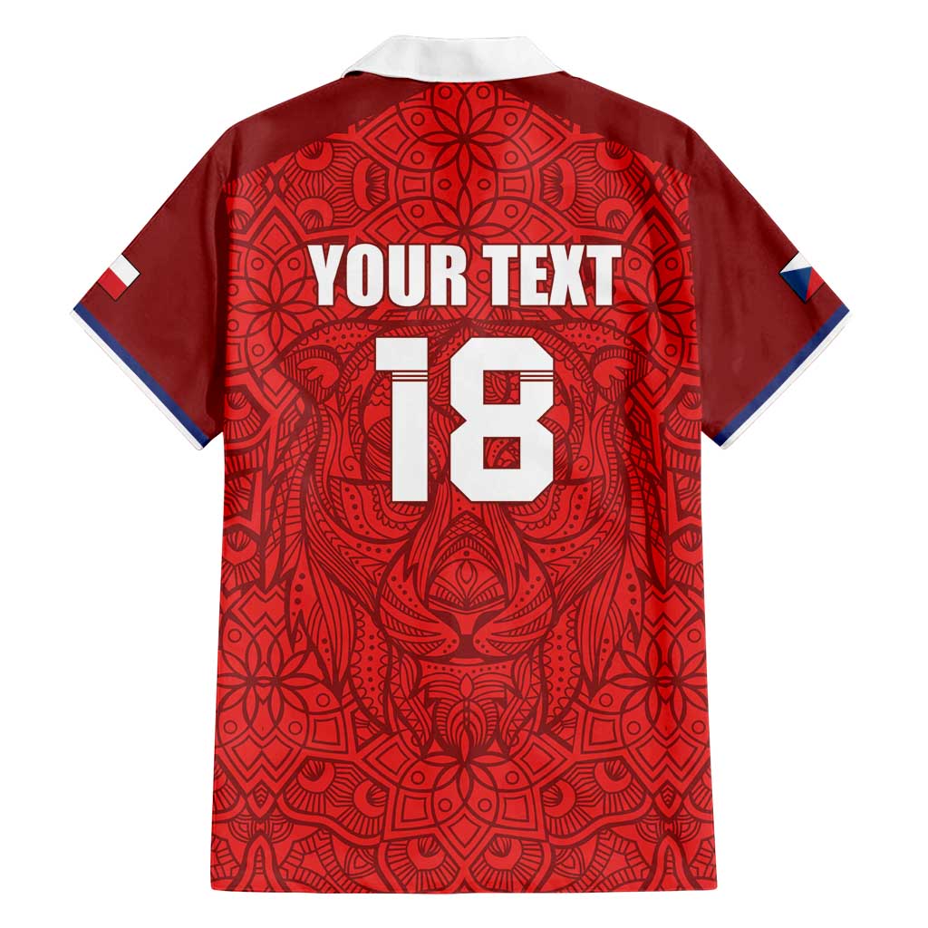 Custom Czech Republic Football Red Version Family Matching Long Sleeve Bodycon Dress and Hawaiian Shirt Go Champion Sporty Style LT18