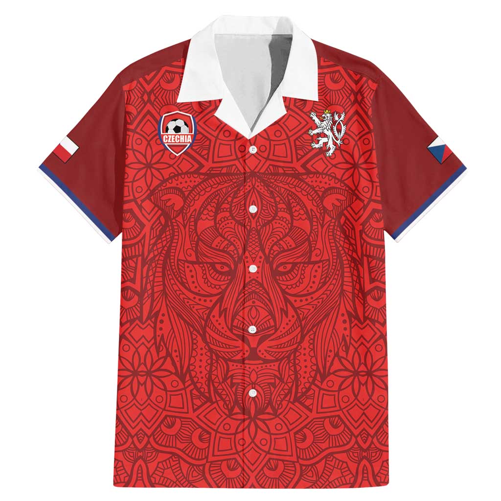 Custom Czech Republic Football Red Version Family Matching Mermaid Dress and Hawaiian Shirt Go Champion Sporty Style LT18
