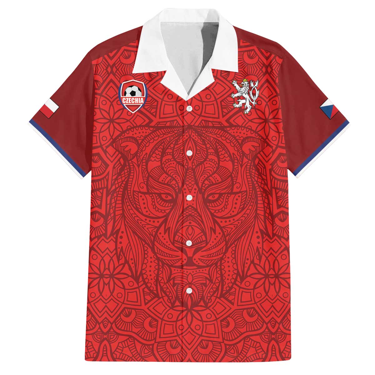 Custom Czech Republic Football Red Version Family Matching Off The Shoulder Long Sleeve Dress and Hawaiian Shirt Go Champion Sporty Style LT18