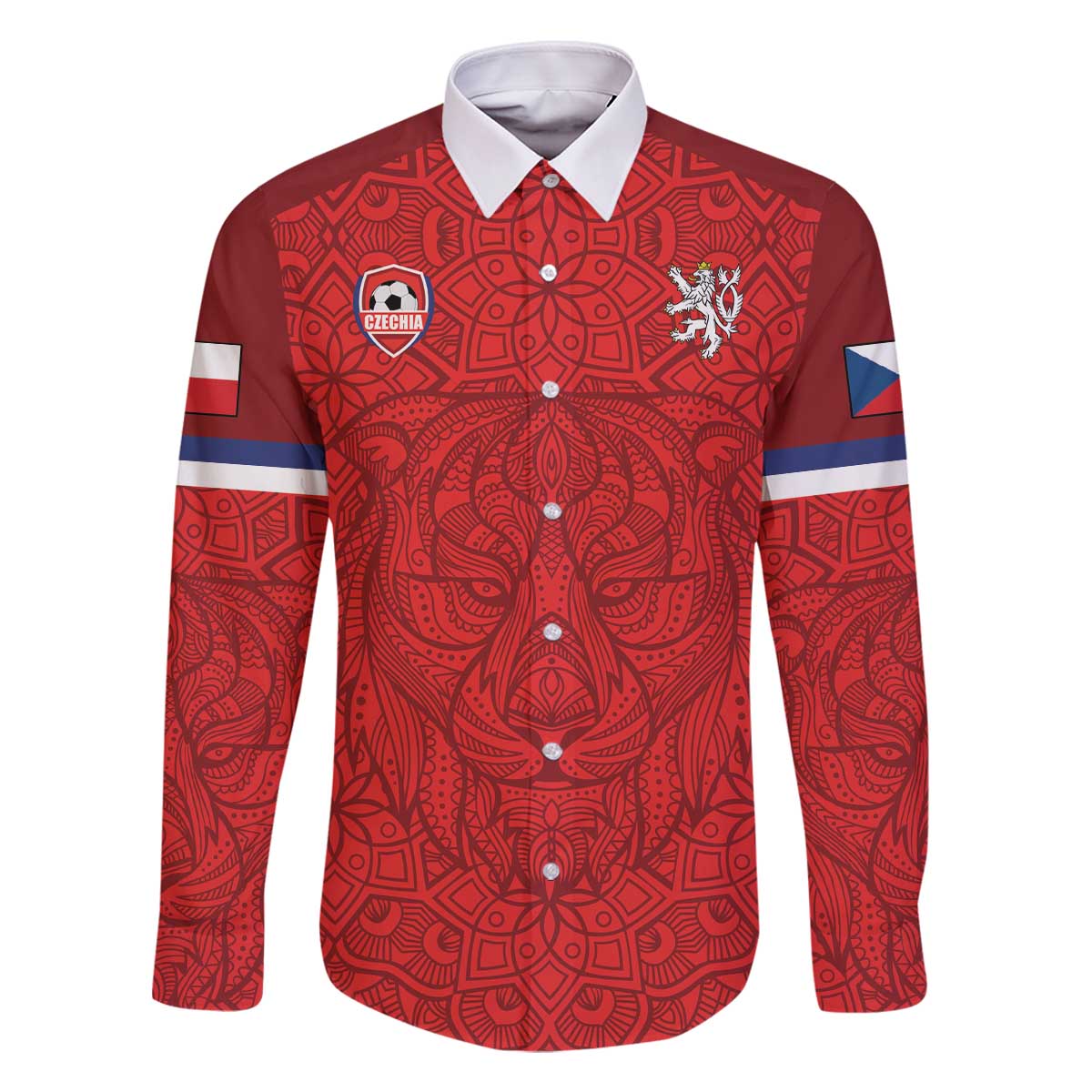 Custom Czech Republic Football Red Version Family Matching Off The Shoulder Long Sleeve Dress and Hawaiian Shirt Go Champion Sporty Style LT18