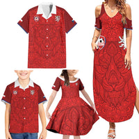 Custom Czech Republic Football Red Version Family Matching Summer Maxi Dress and Hawaiian Shirt Go Champion Sporty Style LT18