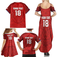 Custom Czech Republic Football Red Version Family Matching Summer Maxi Dress and Hawaiian Shirt Go Champion Sporty Style LT18