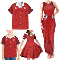 Custom Czech Republic Football Red Version Family Matching Tank Maxi Dress and Hawaiian Shirt Go Champion Sporty Style LT18