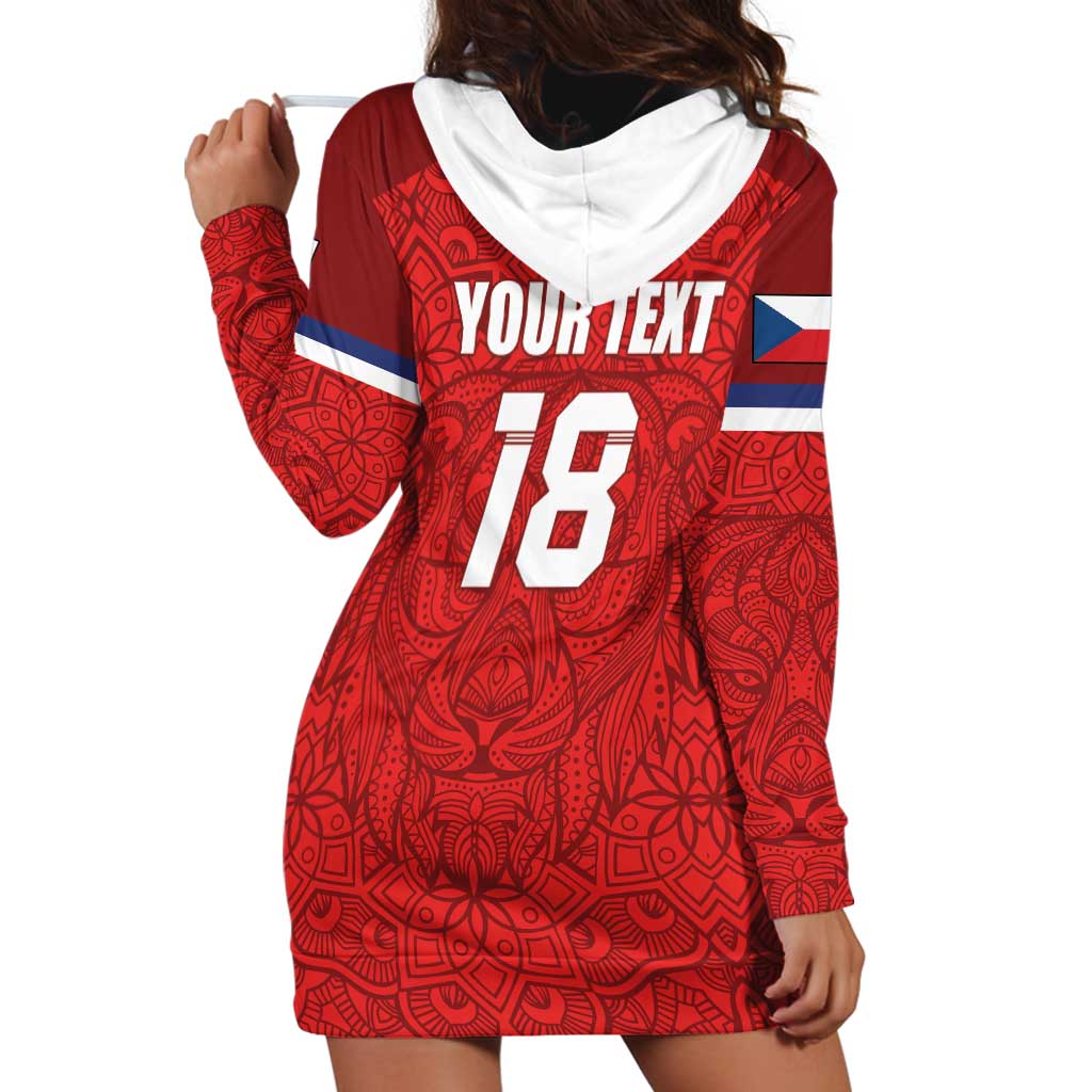 Custom Czech Republic Football Red Version Hoodie Dress Go Champion Sporty Style LT18