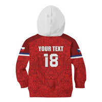 Custom Czech Republic Football Red Version Kid Hoodie Go Champion Sporty Style LT18