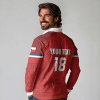 Custom Czech Republic Football Red Version Long Sleeve Polo Shirt Go Champion Sporty Style LT18