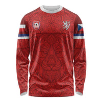 Custom Czech Republic Football Red Version Long Sleeve Shirt Go Champion Sporty Style LT18