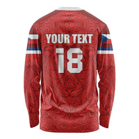Custom Czech Republic Football Red Version Long Sleeve Shirt Go Champion Sporty Style LT18