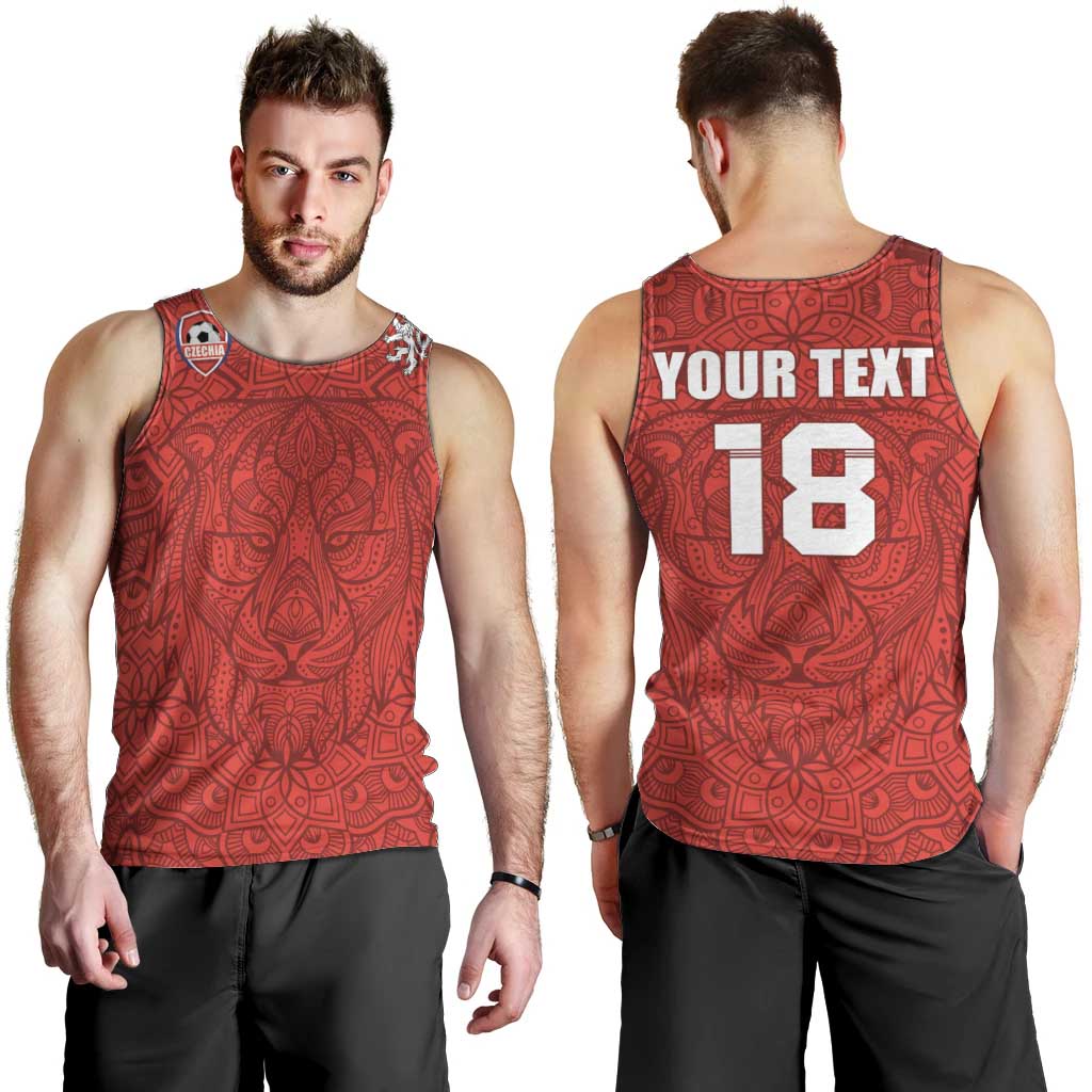 Custom Czech Republic Football Red Version Men Tank Top Go Champion Sporty Style LT18