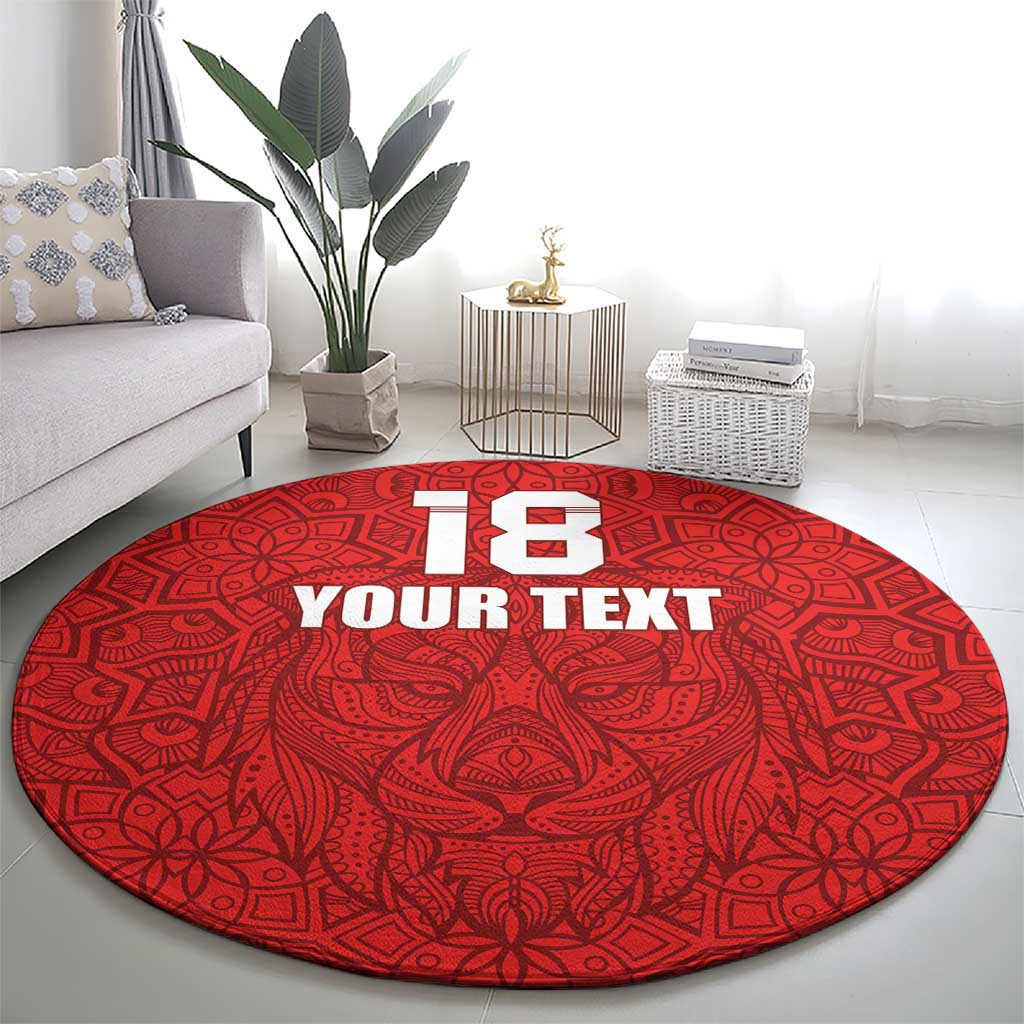 Custom Czech Republic Football Red Version Round Carpet Go Champion Sporty Style LT18