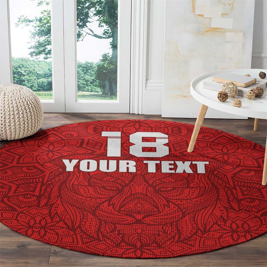 Custom Czech Republic Football Red Version Round Carpet Go Champion Sporty Style LT18