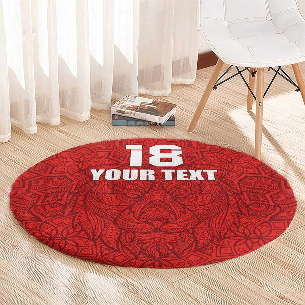 Custom Czech Republic Football Red Version Round Carpet Go Champion Sporty Style LT18