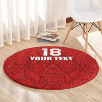Custom Czech Republic Football Red Version Round Carpet Go Champion Sporty Style LT18