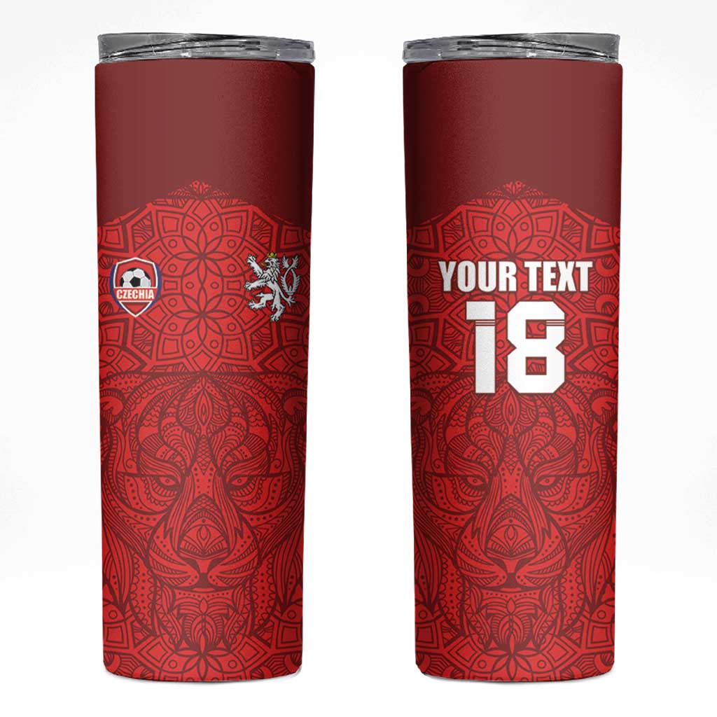 Custom Czech Republic Football Red Version Skinny Tumbler Go Champion Sporty Style LT18
