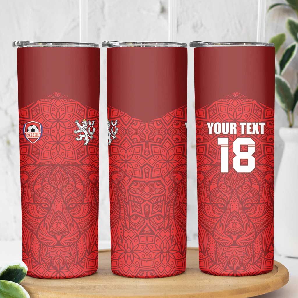 Custom Czech Republic Football Red Version Skinny Tumbler Go Champion Sporty Style LT18