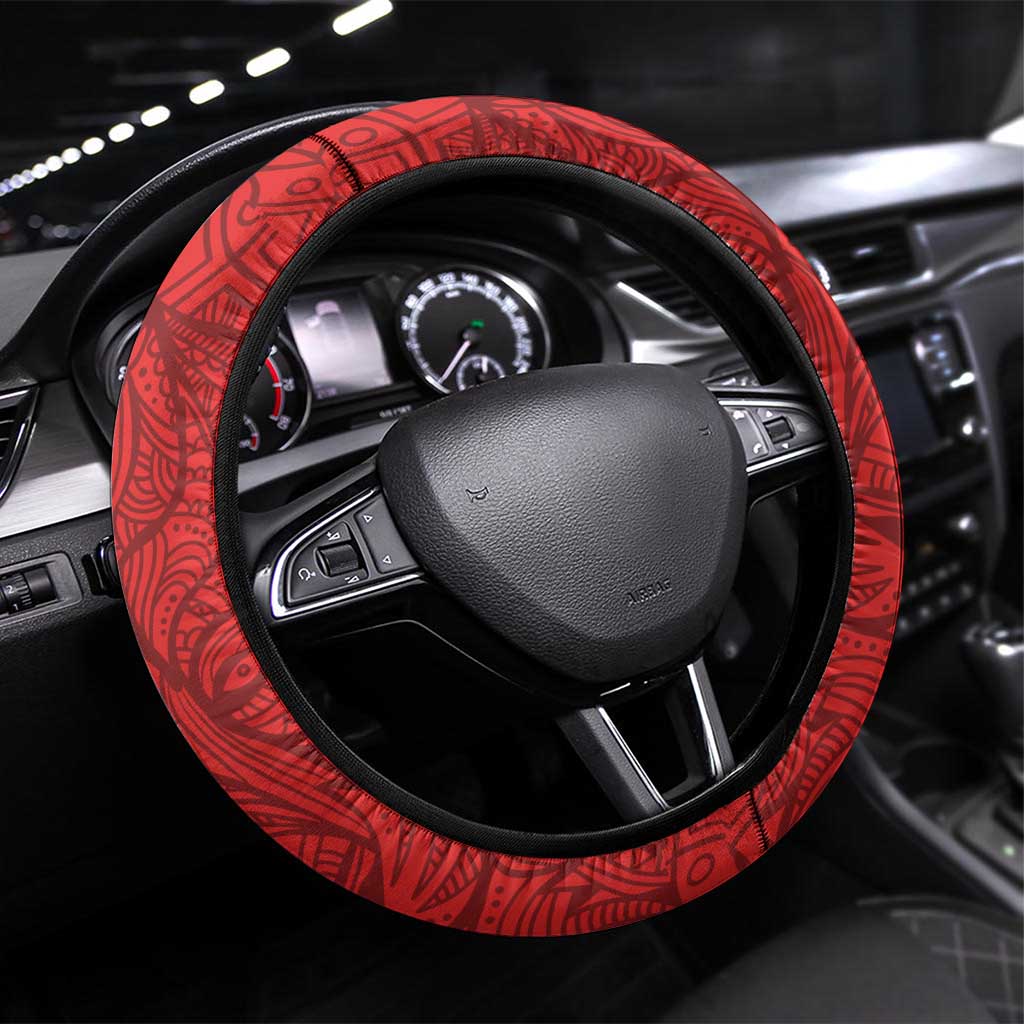 Czech Republic Football Red Version Steering Wheel Cover Go Champion Sporty Style LT18