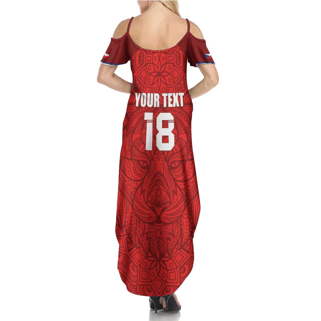 Custom Czech Republic Football Red Version Summer Maxi Dress Go Champion Sporty Style LT18