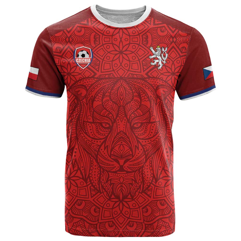 Custom Czech Republic Football Red Version T Shirt Go Champion Sporty Style LT18