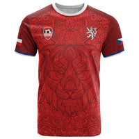 Custom Czech Republic Football Red Version T Shirt Go Champion Sporty Style LT18