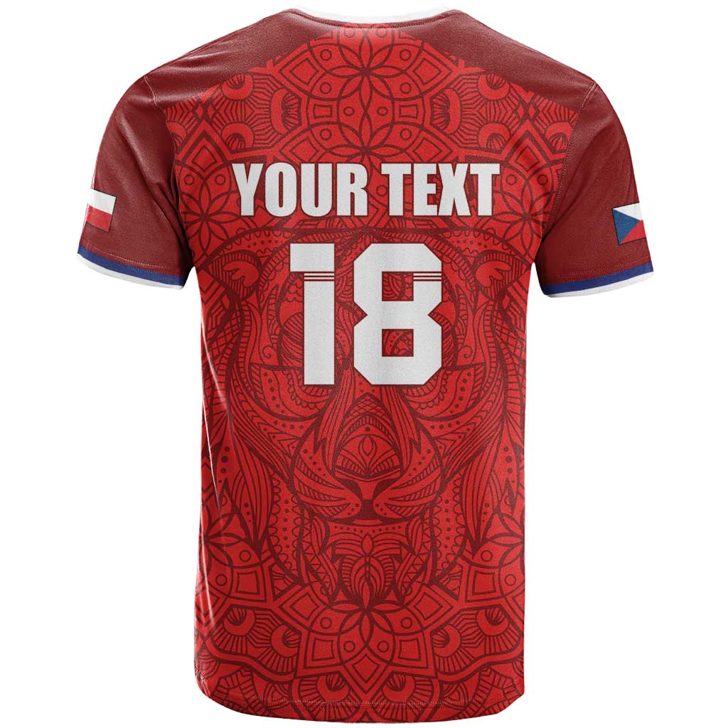 Custom Czech Republic Football Red Version T Shirt Go Champion Sporty Style LT18