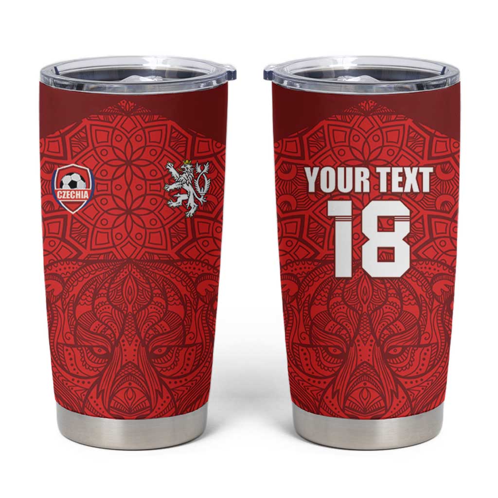 Custom Czech Republic Football Red Version Tumbler Cup Go Champion Sporty Style LT18