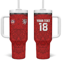 Custom Czech Republic Football Red Version Tumbler With Handle Go Champion Sporty Style LT18