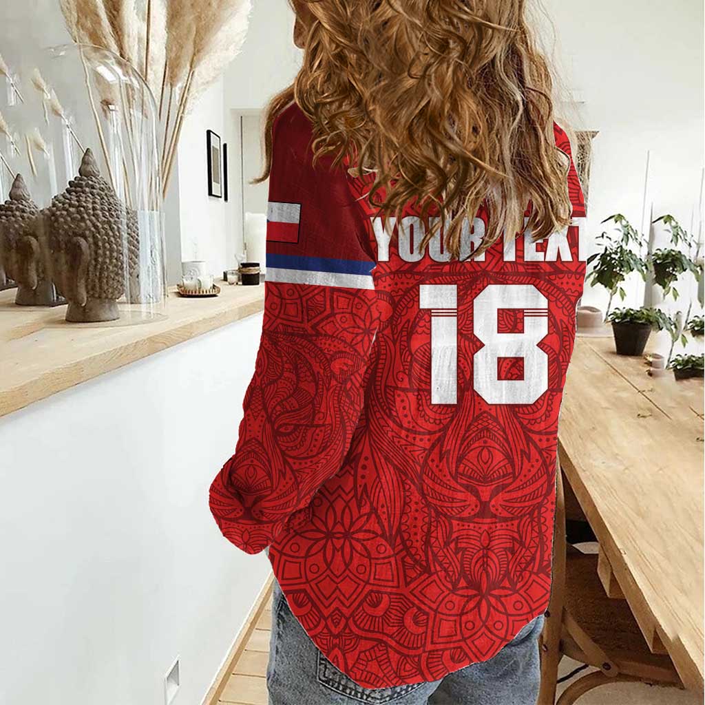 Custom Czech Republic Football Red Version Women Casual Shirt Go Champion Sporty Style LT18