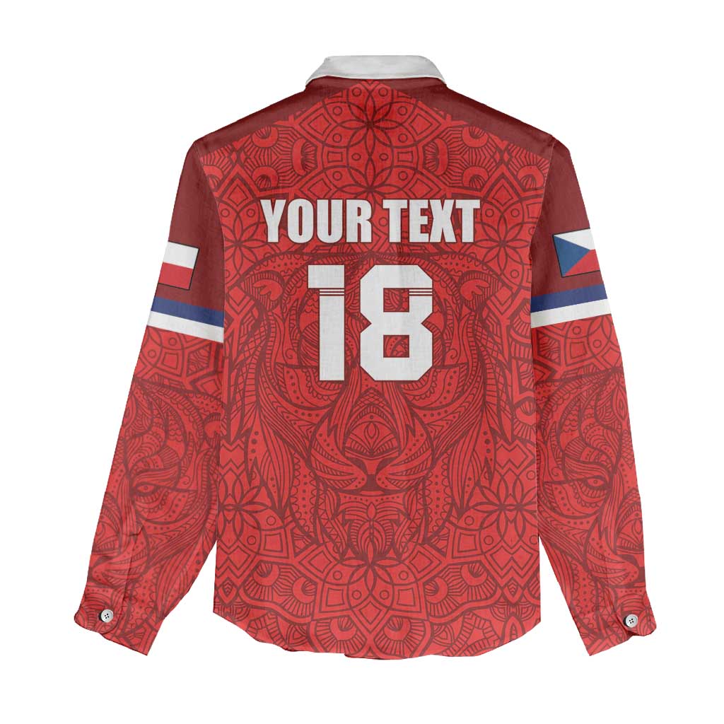 Custom Czech Republic Football Red Version Women Casual Shirt Go Champion Sporty Style LT18