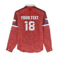 Custom Czech Republic Football Red Version Women Casual Shirt Go Champion Sporty Style LT18
