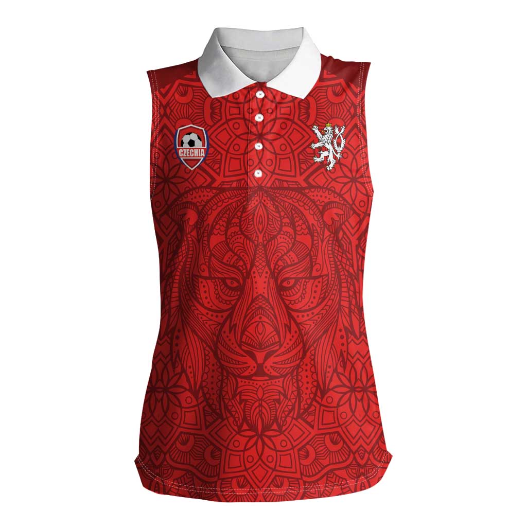 Custom Czech Republic Football Red Version Women Sleeveless Polo Shirt Go Champion Sporty Style LT18