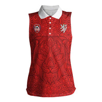Custom Czech Republic Football Red Version Women Sleeveless Polo Shirt Go Champion Sporty Style LT18