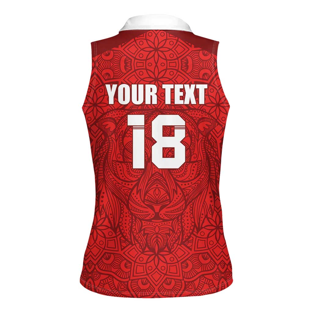 Custom Czech Republic Football Red Version Women Sleeveless Polo Shirt Go Champion Sporty Style LT18