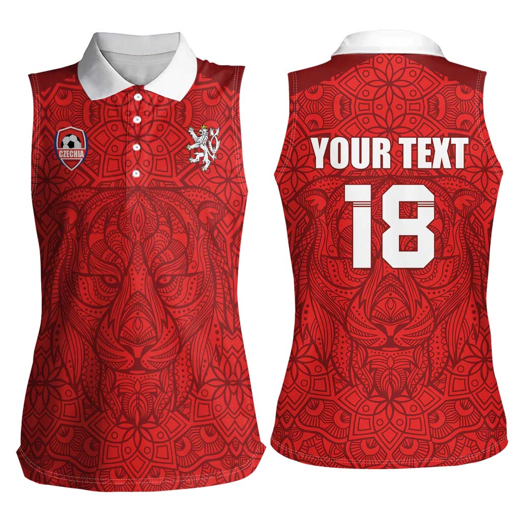 Custom Czech Republic Football Red Version Women Sleeveless Polo Shirt Go Champion Sporty Style LT18