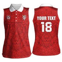 Custom Czech Republic Football Red Version Women Sleeveless Polo Shirt Go Champion Sporty Style LT18