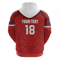 Custom Czech Republic Football Red Version Zip Hoodie Go Champion Sporty Style LT18