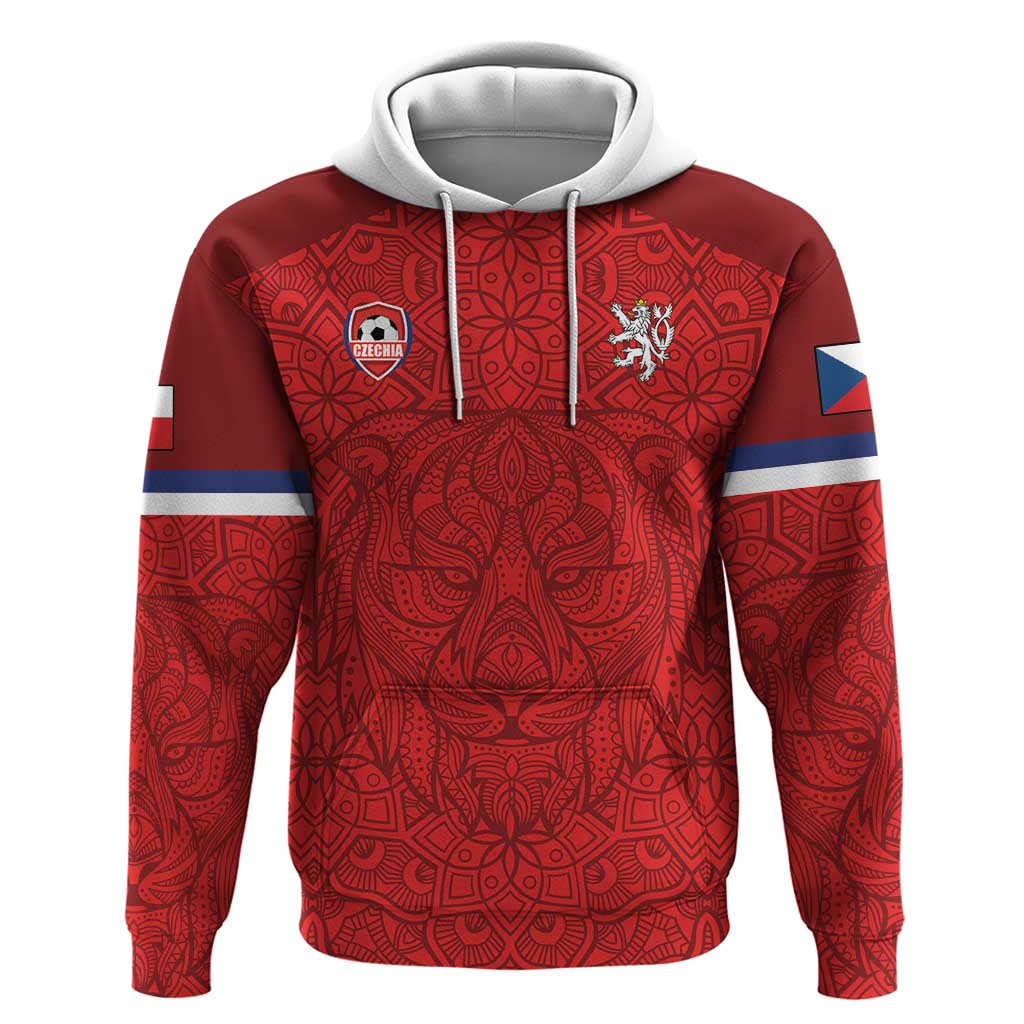 Custom Czech Republic Football Red Version Zip Hoodie Go Champion Sporty Style LT18