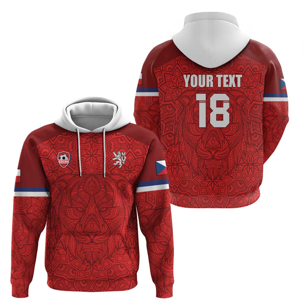 Custom Czech Republic Football Red Version Zip Hoodie Go Champion Sporty Style LT18