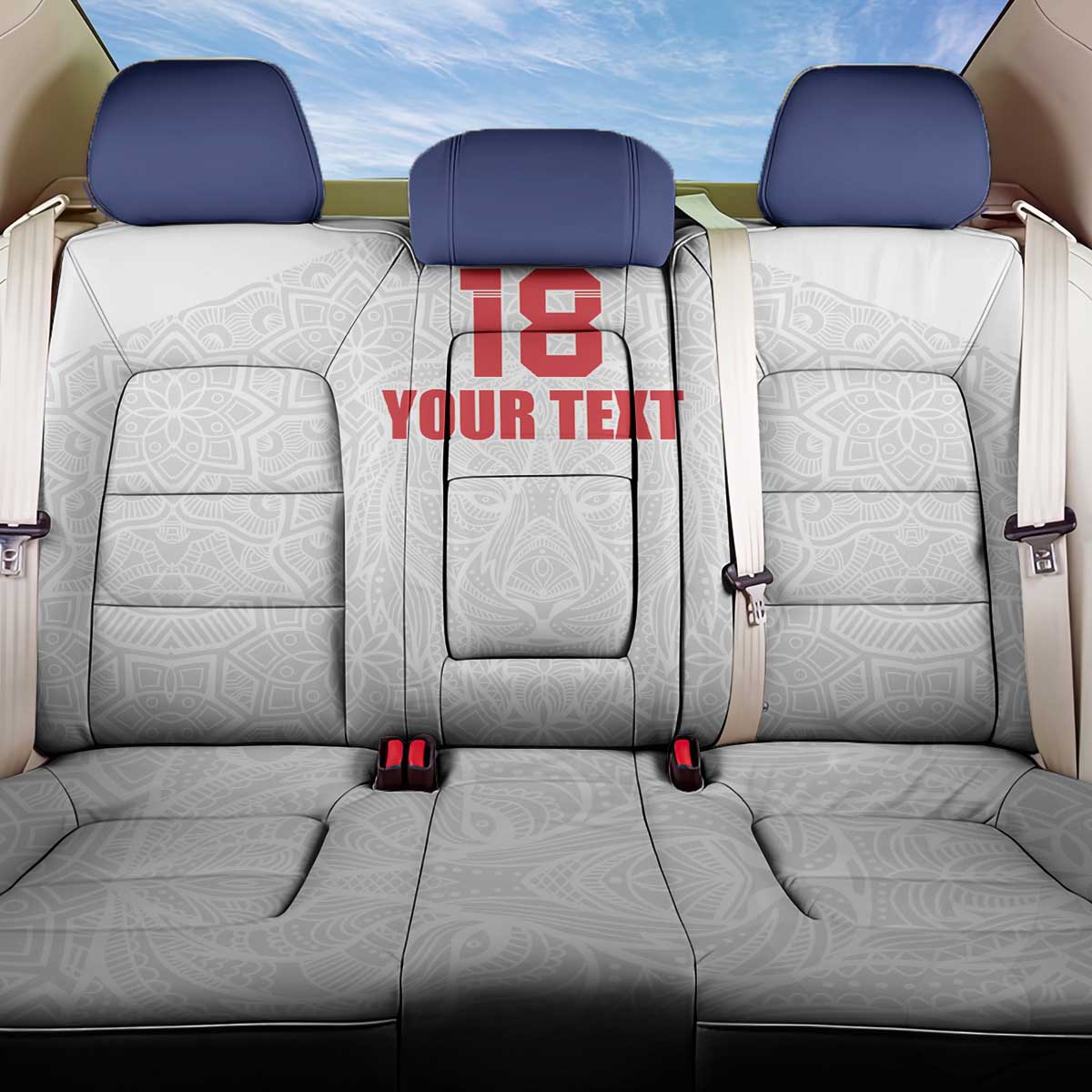 Custom Czech Republic Football White Version Back Car Seat Cover Go Champion Sporty Style LT18