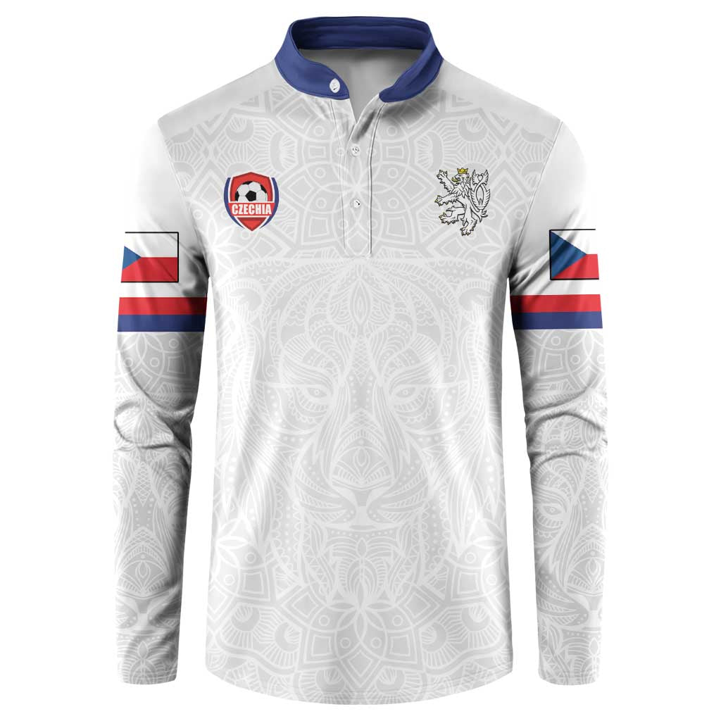 Custom Czech Republic Football White Version Button Sweatshirt Go Champion Sporty Style LT18