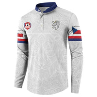 Custom Czech Republic Football White Version Button Sweatshirt Go Champion Sporty Style LT18