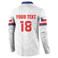 Custom Czech Republic Football White Version Button Sweatshirt Go Champion Sporty Style LT18