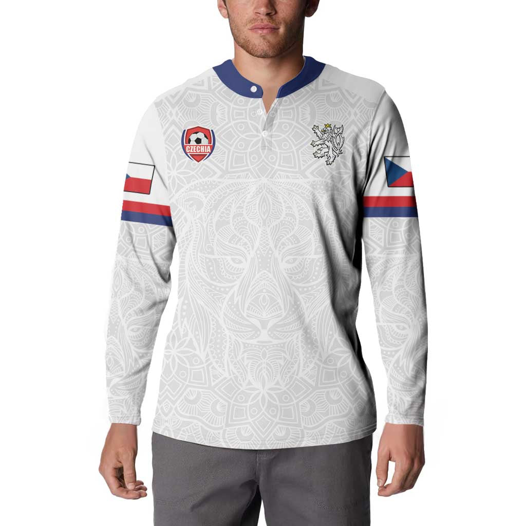 Custom Czech Republic Football White Version Button Sweatshirt Go Champion Sporty Style LT18