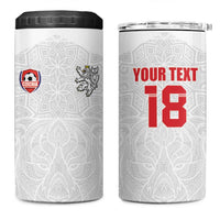 Custom Czech Republic Football White Version 4 in 1 Can Cooler Tumbler Go Champion Sporty Style LT18