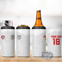 Custom Czech Republic Football White Version 4 in 1 Can Cooler Tumbler Go Champion Sporty Style LT18