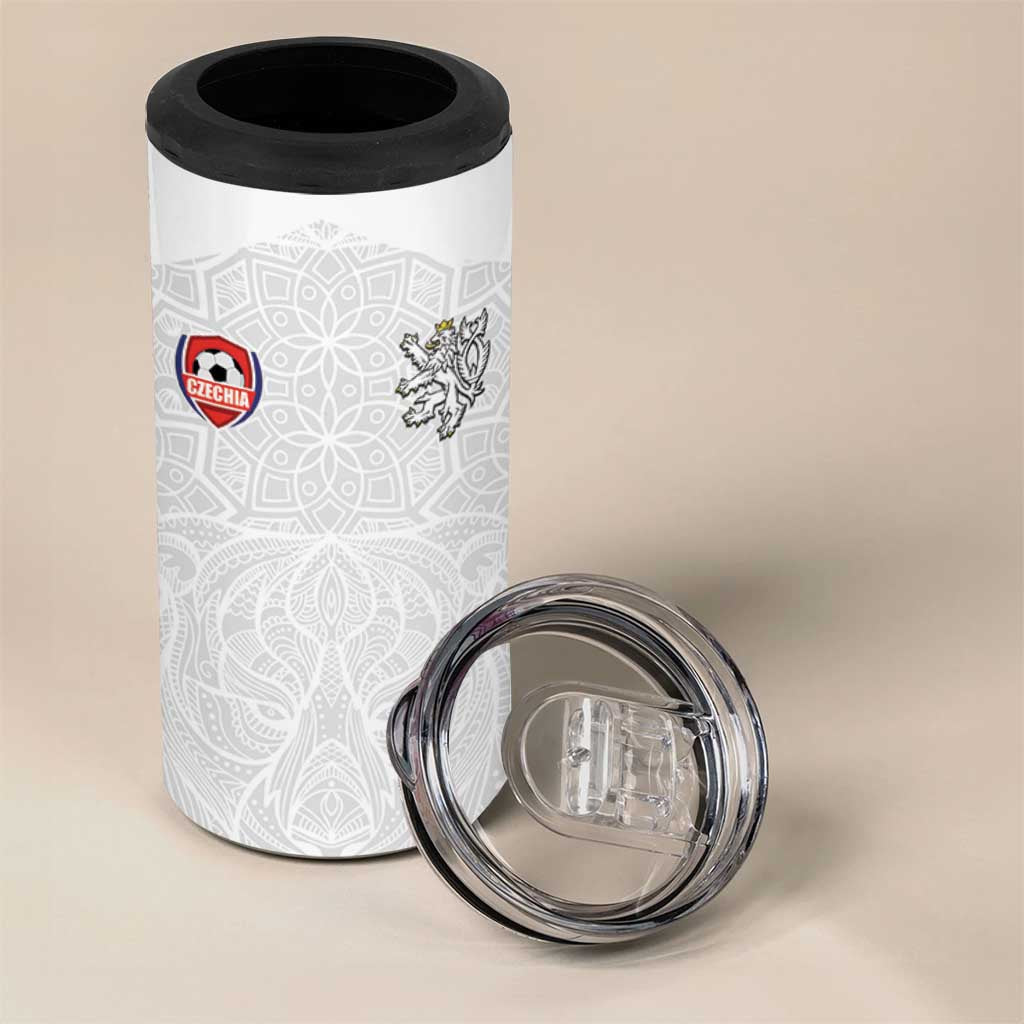 Custom Czech Republic Football White Version 4 in 1 Can Cooler Tumbler Go Champion Sporty Style LT18