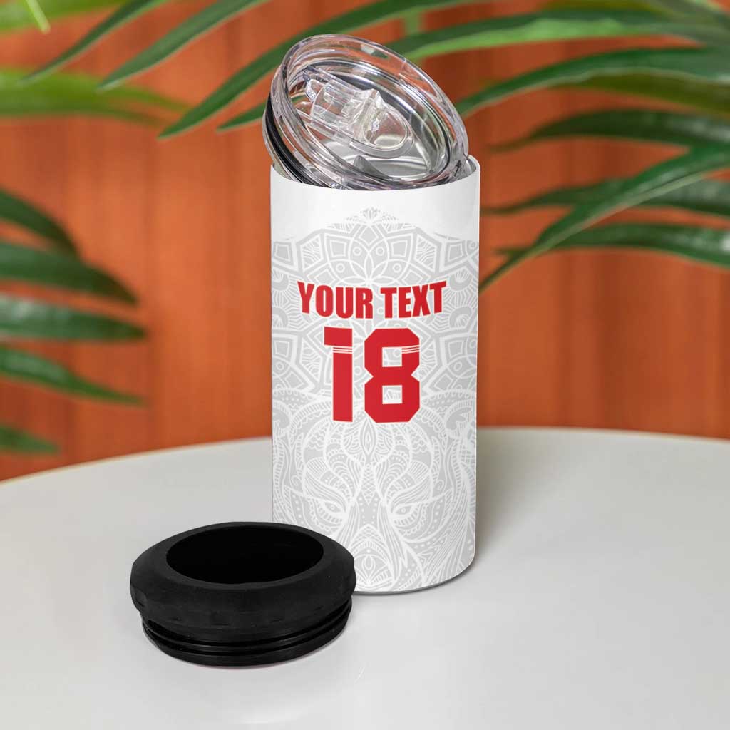 Custom Czech Republic Football White Version 4 in 1 Can Cooler Tumbler Go Champion Sporty Style LT18