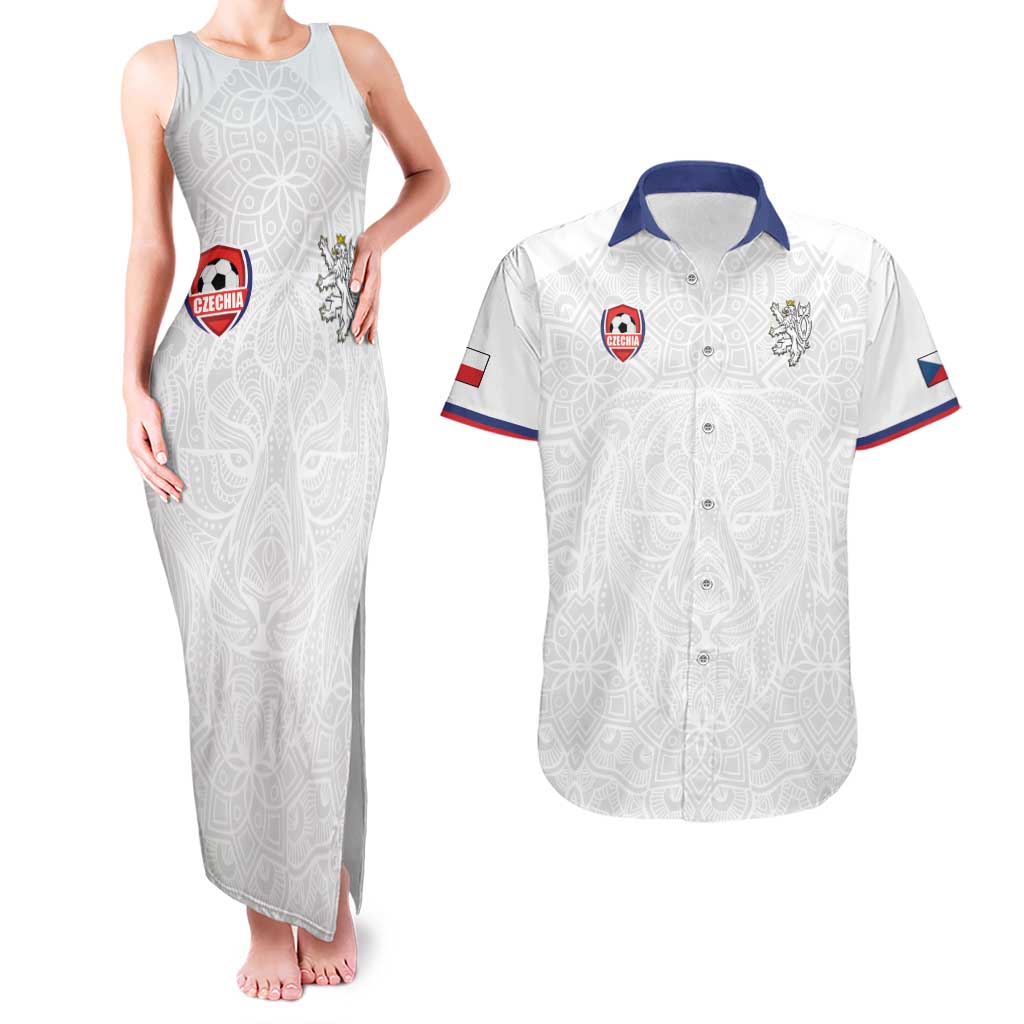 Custom Czech Republic Football White Version Couples Matching Tank Maxi Dress and Hawaiian Shirt Go Champion Sporty Style LT18